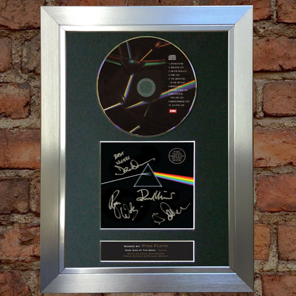 PINK FLOYD Dark Side Of The Moon RARE Signed Cd MOUNTED A4 Autograph Print (60)