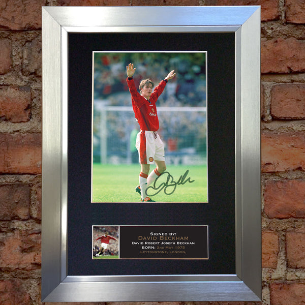 DAVID BECKHAM Mounted Signed Photo Reproduction Autograph Print A4 669