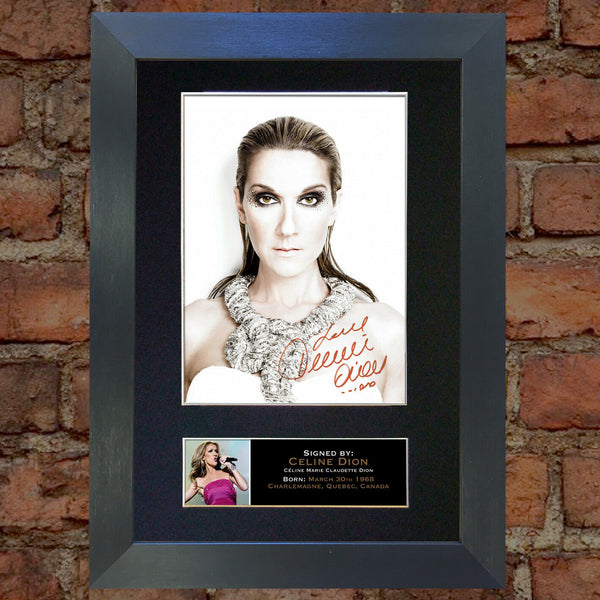 CELINE DION Mounted Signed Photo Reproduction Autograph Print A4 223