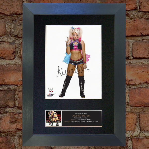 ALEXA BLISS WWE Quality Autograph Mounted Signed Photo Reproduction Print A4 696