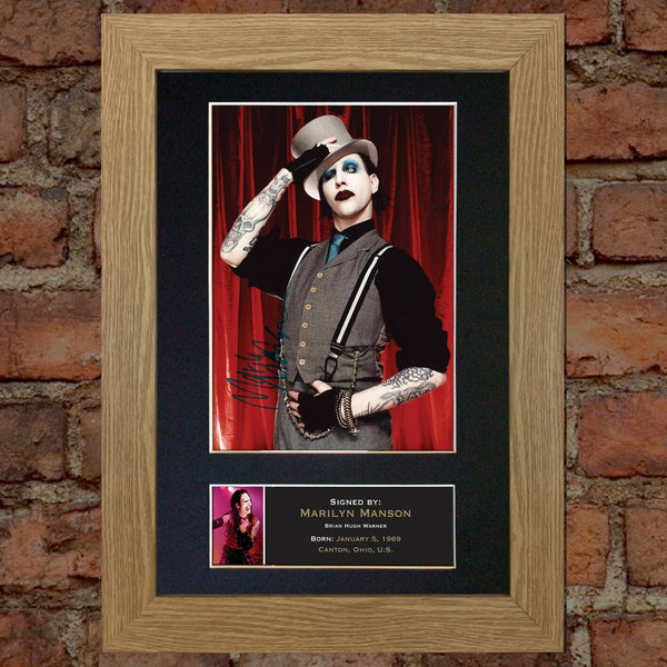 MARILYN MANSON Mounted Signed Photo Reproduction Autograph Print A4 163