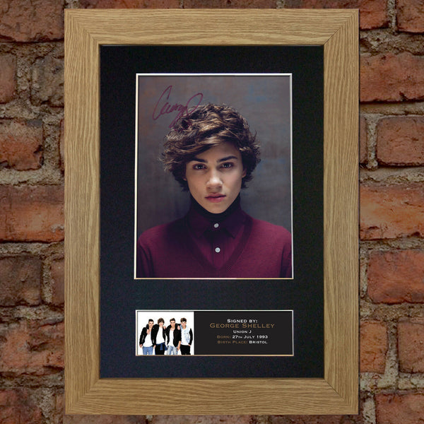 GEORGE SHELLEY Union J Signed Autograph Mounted Photo Reproduction A4 407
