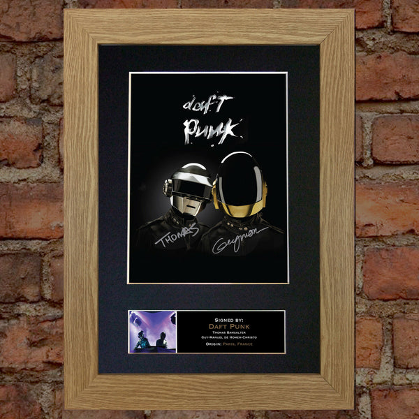 DAFT PUNK Mounted Signed Photo Reproduction Autograph Print A4 353