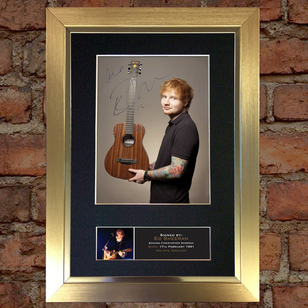 ED SHEERAN No3 Signed Autograph Mounted Photo REPRODUCTION PRINT A4 400