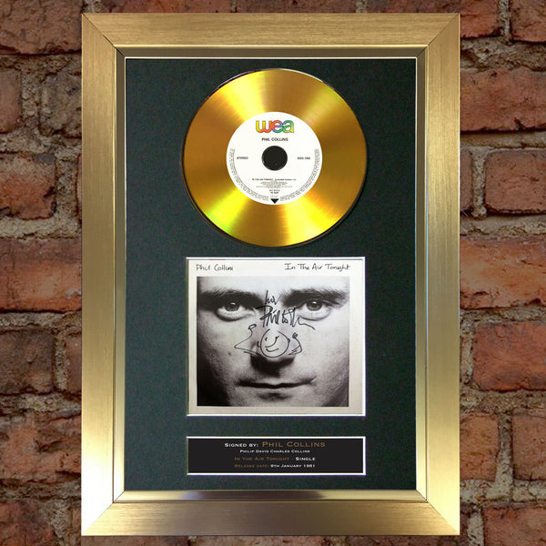 #138 GOLD DISC PHIL COLLINS In the air Tonight Signed Autograph Mounted Repro A4