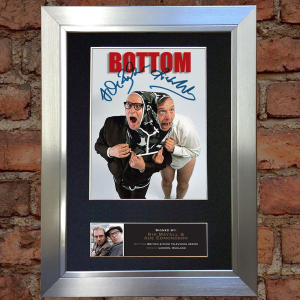 RIK MAYALL & ADE EDMONDSON Signed Autograph Mounted Photo Repro A4 Print 492