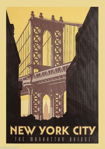 NEW YORK #1 VINTAGE RETRO TRAVEL Poster Nostalgic Home Print Wall Art Decor #59