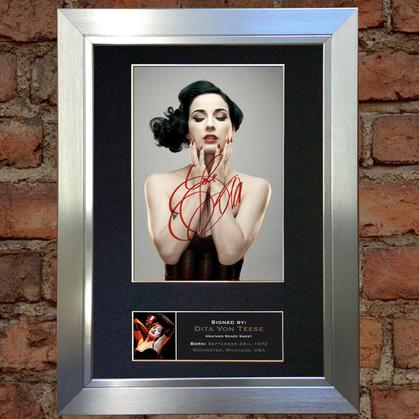 DITA VON TEESE Mounted Signed Photo Reproduction Autograph Print A4 250