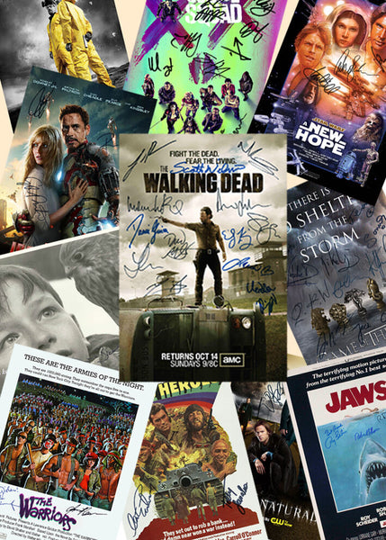 Autograph Vintage Movie Film Posters A2 Size Walking Dead Game of Thrones Jaws