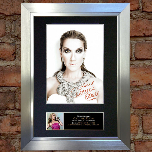 CELINE DION Mounted Signed Photo Reproduction Autograph Print A4 223
