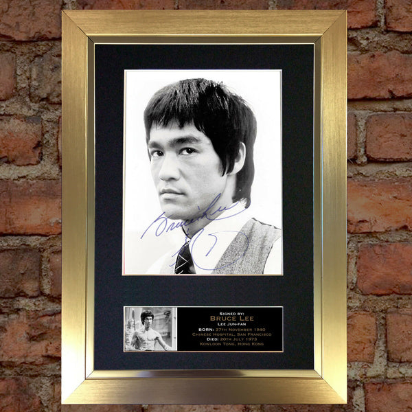 BRUCE LEE No2 Signed Autograph Mounted Photo Repro A4 Print 768