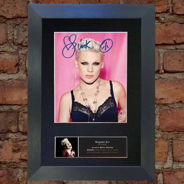 PINK Alecia Beth Moore Quality Autograph Mounted Signed Photo Re Print A4 727