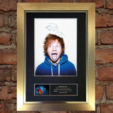 ED SHEERAN No1 Mounted Signed Photo Reproduction Autograph Print A4 79