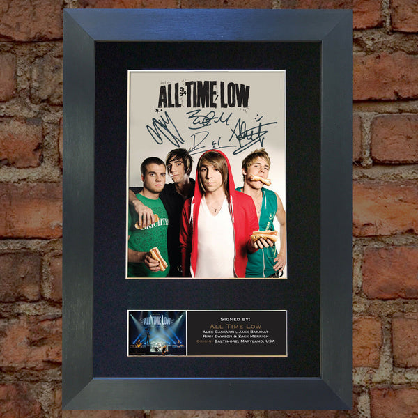 ALL TIME LOW Signed Autograph Mounted Photo REPRO PRINT A4 426