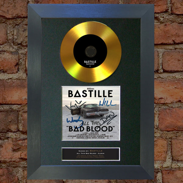 #84 GOLD DISC BASTILLE Bad Blood Album Signed Autograph Mounted Photo Repro A4