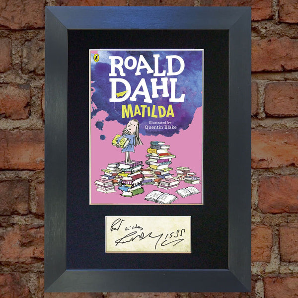 ROALD DAHL Matilda Book Cover Autograph Signed Repro A4 Mounted Print 674