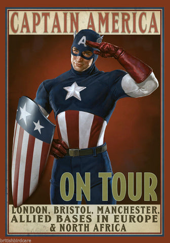 CAPTAIN AMERICA ON TOUR Comic Poster Reproduction Vintage Wall Art Print #5