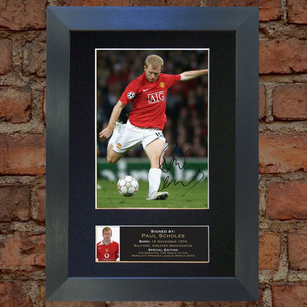 PAUL SCHOLES Autograph Mounted Signed Photo Reproduction Print A4 50