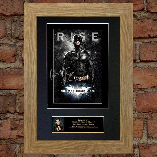 CHRISTIAN BALE BATMAN SIGNED AUTOGRAPH MOUNTED PHOTO REPRODUCTION PRINT A4 105