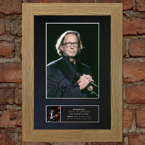 ERIC CLAPTON Autograph Mounted Photo Reproduction QUALITY PRINT A4 328