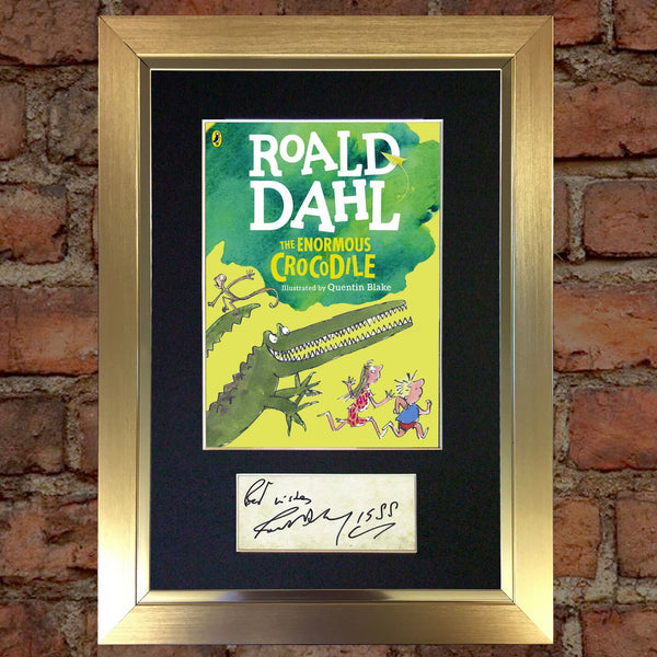 ROALD DAHL The Enormous Crocodile Book Cover Autograph Signed A4 Print 681