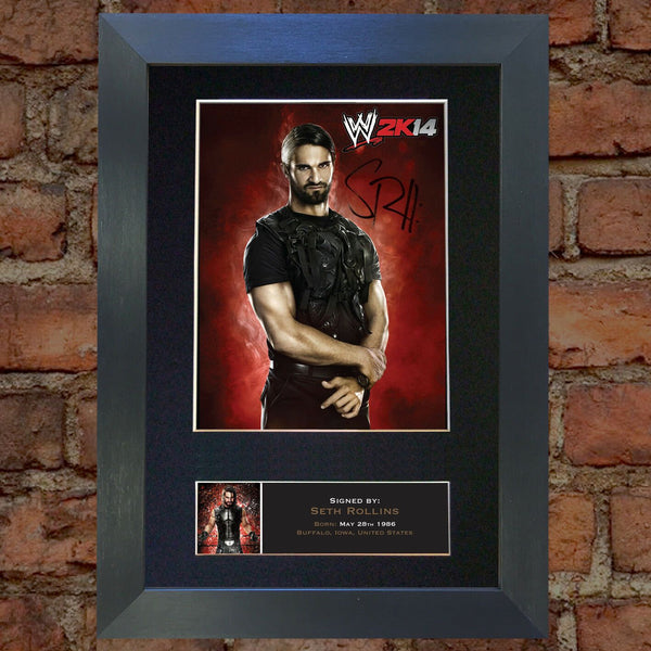 SETH ROLLINS WWE Quality Autograph Mounted Photo Repro Print A4 588