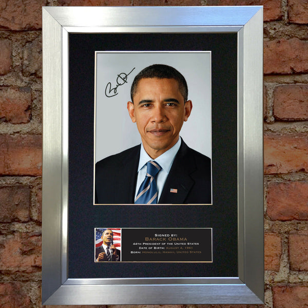 BARACK OBAMA Mounted Signed Photo Reproduction Autograph Print A4 366