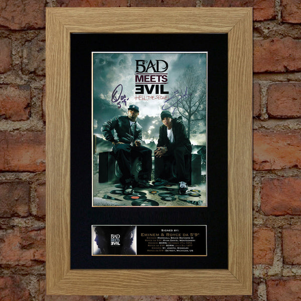 BAD MEETS EVIL eminem Mounted Signed Photo Reproduction Autograph Print A4 127