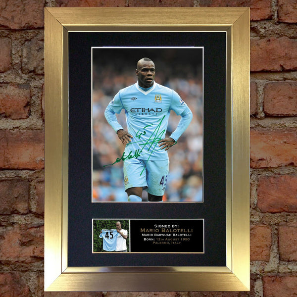 MARIO BALOTELLI Autograph Mounted Signed Photo Reproduction Print A4 138