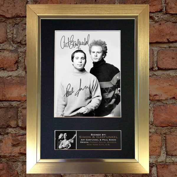 SIMON & GARFUNKEL Band Rare Signed Autograph Mounted Photo RE-PRINT A4 663