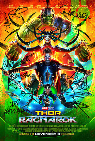 THOR Ragnarok Quality Autograph Signed  Mounted Re Print Film Movie Poster 752