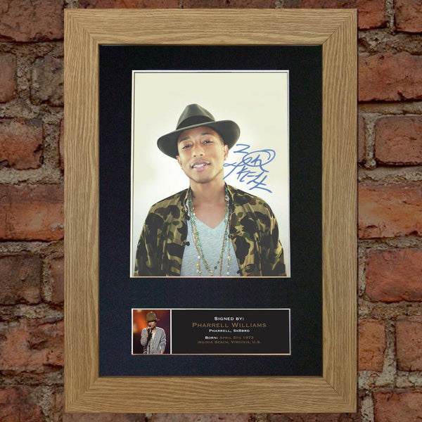 PHARRELL WILLIAMS Happy Signed Autograph Mounted Photo Repro A4 Print 433