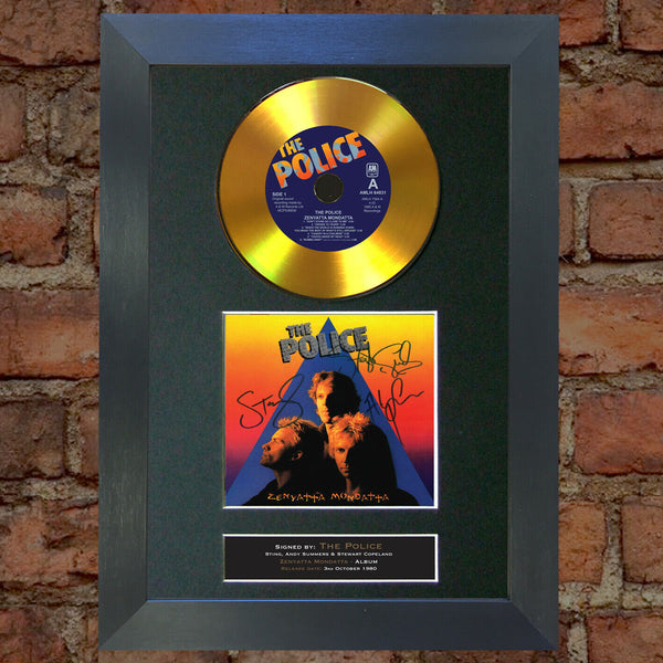 #190 THE POLICE Zenyatta Mondatta GOLD DISC Album Signed Autograph Print