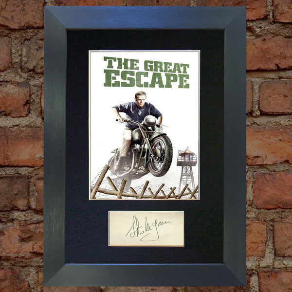 GREAT ESCAPE Steve McQueen Autograph Mounted Signed Photo Repro Print A4 703