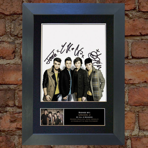 UNION J No1 Mounted Signed Photo Reproduction Autograph Print A4 308