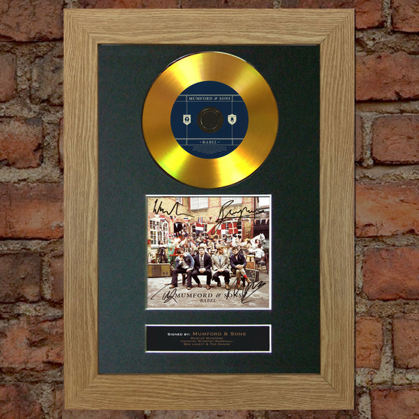 #94 GOLD DISC MUMFORD AND SONS Album Signed Autograph Mounted Photo Repro A4