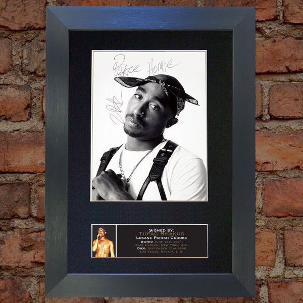 TUPAC SHAKUR Rap Artist Very Rare Signed Autograph Mounted Photo RE-PRINT A4 664