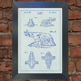 STAR WARS Slave I Blueprint VERY RARE Reproduction Vintage Wall Art Print #22