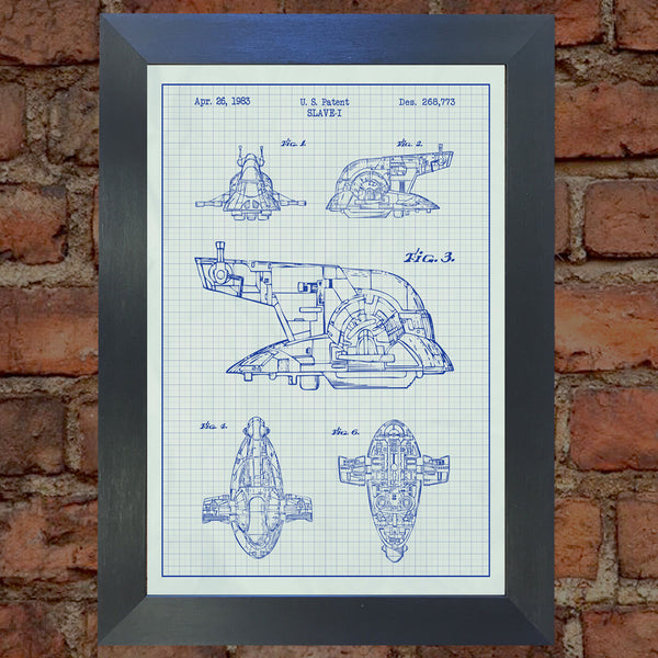STAR WARS Slave I Blueprint VERY RARE Reproduction Vintage Wall Art Print #22