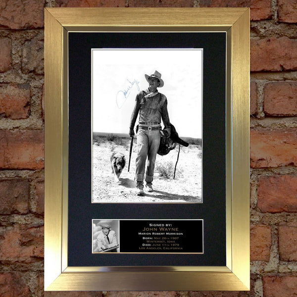JOHN WAYNE Autograph Mounted Signed Photo Reproduction Print A4 129
