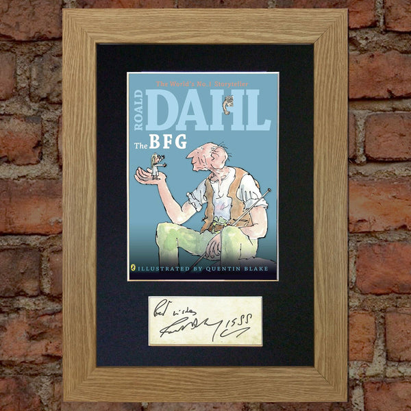 ROALD DAHL The BFG Book Cover Autograph Signed Repro A4 Mounted Print 676