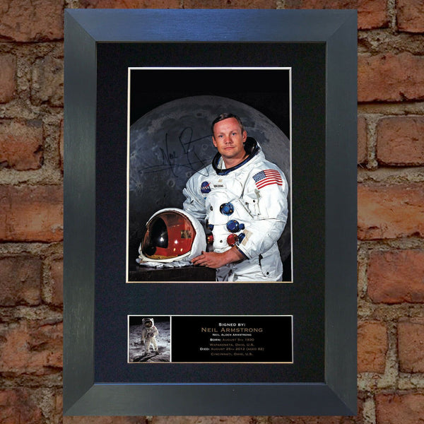 NEIL ARMSTRONG RARE Signed Autograph Mounted Photo Repro A4 Print 496