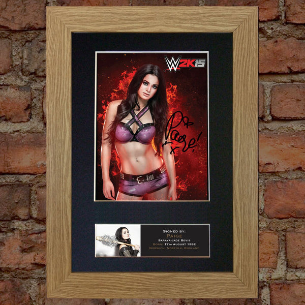 PAIGE WWE Quality Autograph Mounted Photo Repro Print A4 582