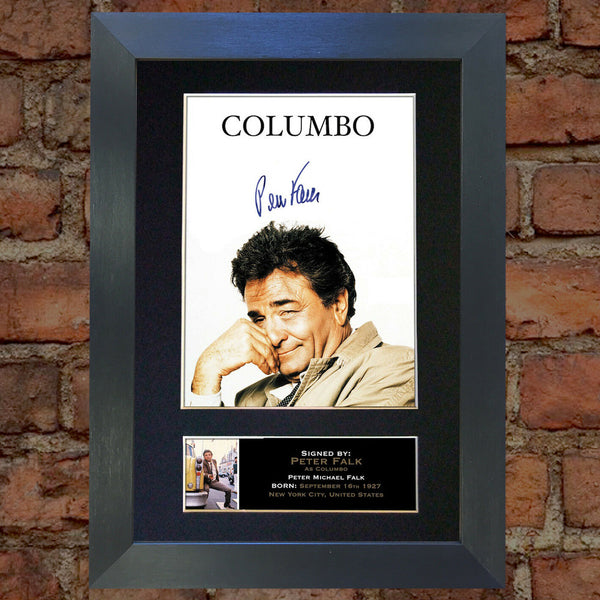 COLUMBO Peter Falk Mounted Signed Photo Reproduction Autograph Print A4 312
