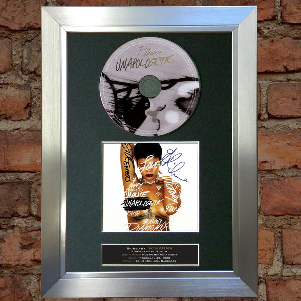 RIHANNA Unapologetic Album Signed CD COVER MOUNTED A4 Autograph Print 6