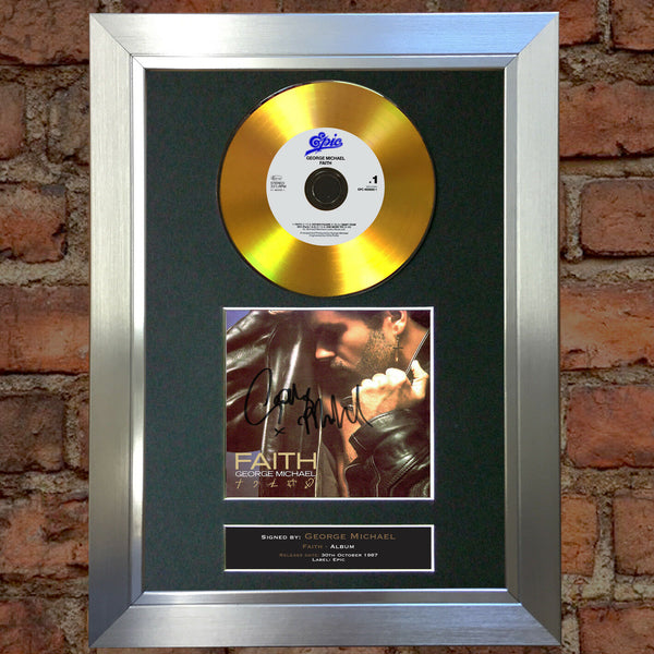 #106 GOLD DISC GEORGE MICHAEL Faith Album Signed Autograph Mounted Repro A4