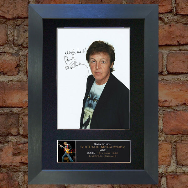 PAUL McCARTNEY Autograph Mounted Signed Photo Reproduction PRINT A4 169