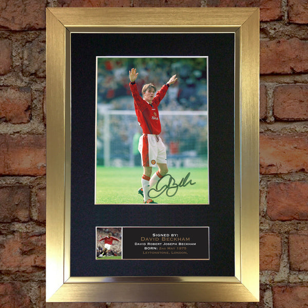 DAVID BECKHAM Mounted Signed Photo Reproduction Autograph Print A4 669