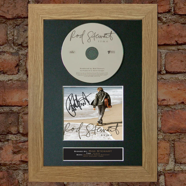 ROD STEWART Time Album Signed CD COVER MOUNTED A4 Autograph Print 30