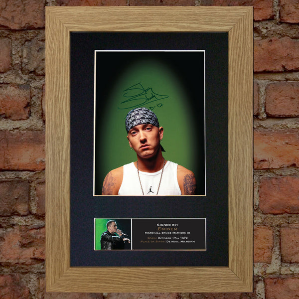 EMINEM Slim Shady Mounted Signed Photo Reproduction Autograph Print A4 69